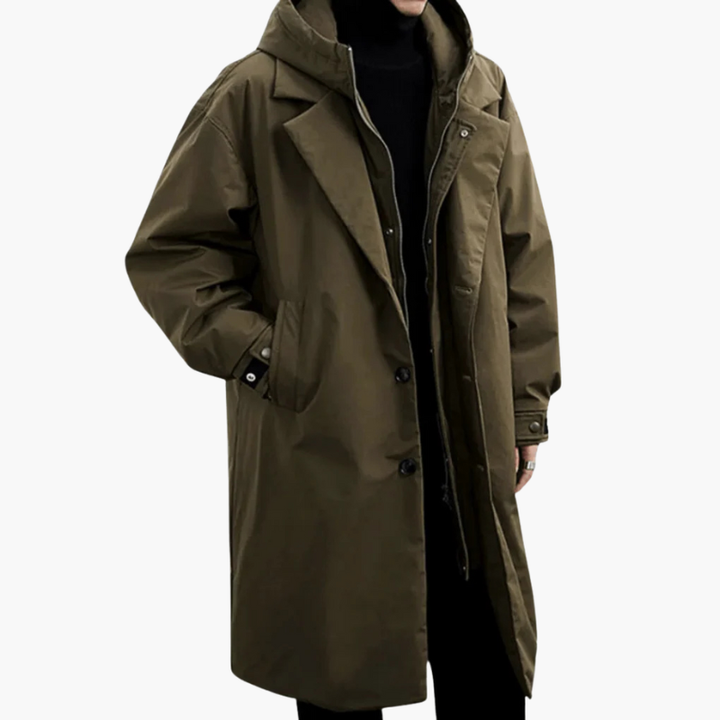 Men’s Raincoat with Adjustable Hood and Cuffs