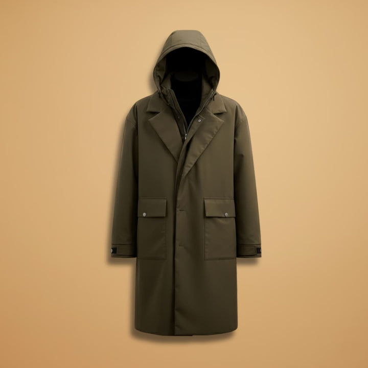Men’s Raincoat with Adjustable Hood and Cuffs