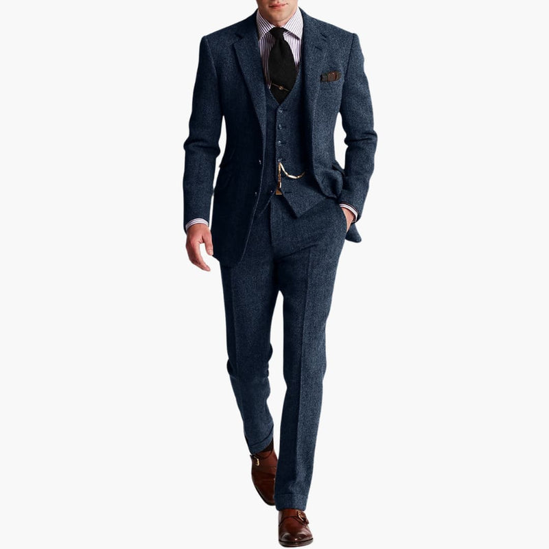 Men's Slim Fit Three-Piece Wedding Guest Suit