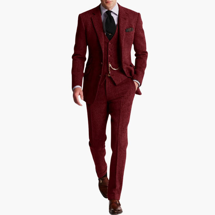 Men's Slim Fit Three-Piece Wedding Guest Suit