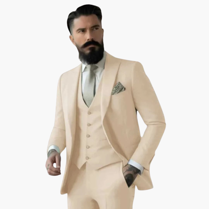 Men’s Suit with Notch Lapels and Slim Fit