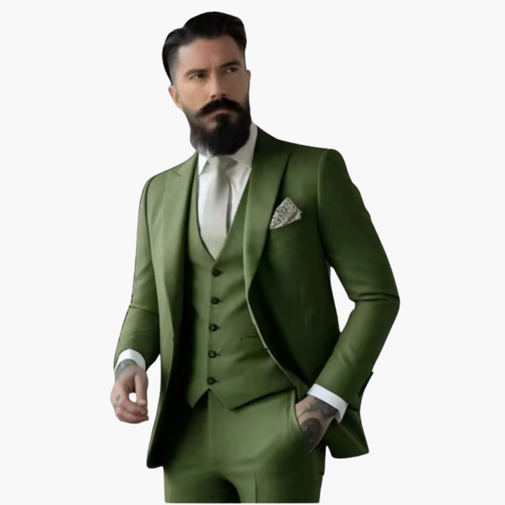 Men’s Suit with Notch Lapels and Slim Fit