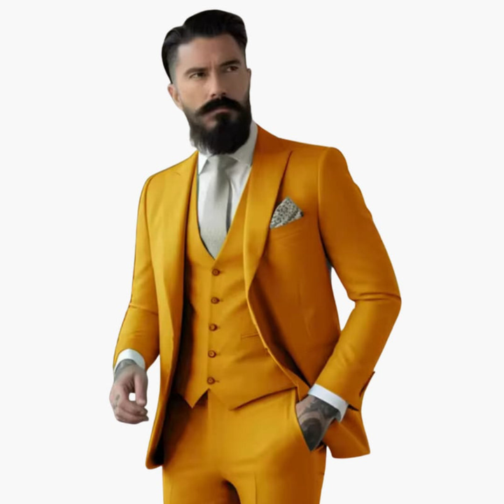 Men’s Suit with Notch Lapels and Slim Fit