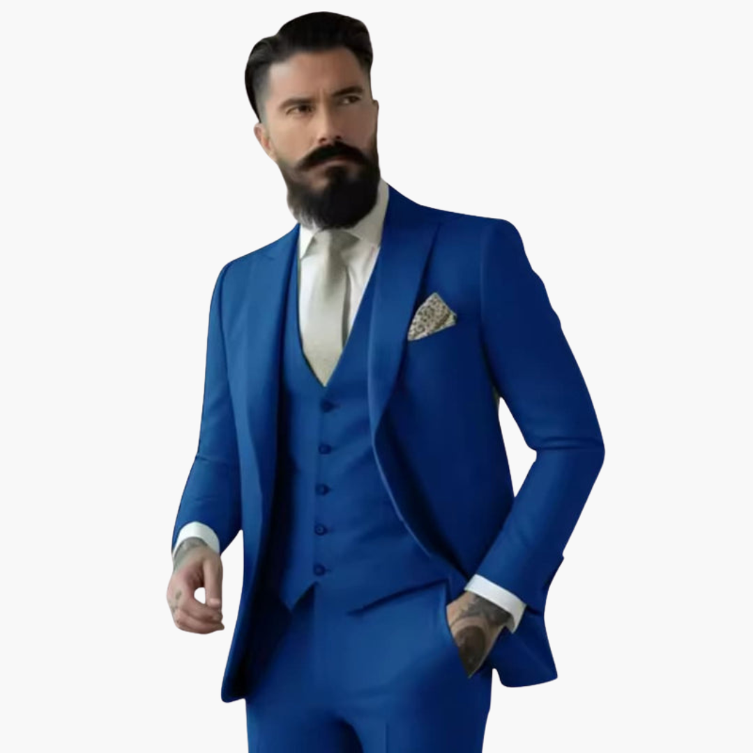 Men’s Suit with Notch Lapels and Slim Fit