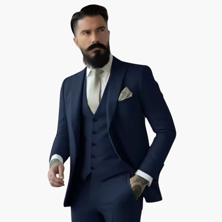 Men’s Suit with Notch Lapels and Slim Fit