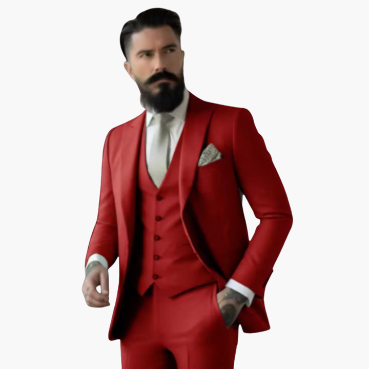 Men’s Suit with Notch Lapels and Slim Fit