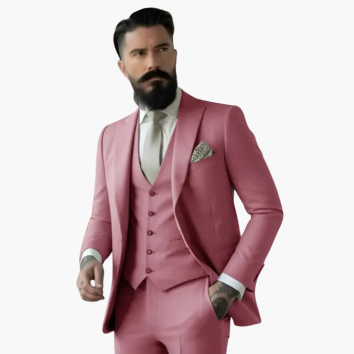 Men’s Suit with Notch Lapels and Slim Fit