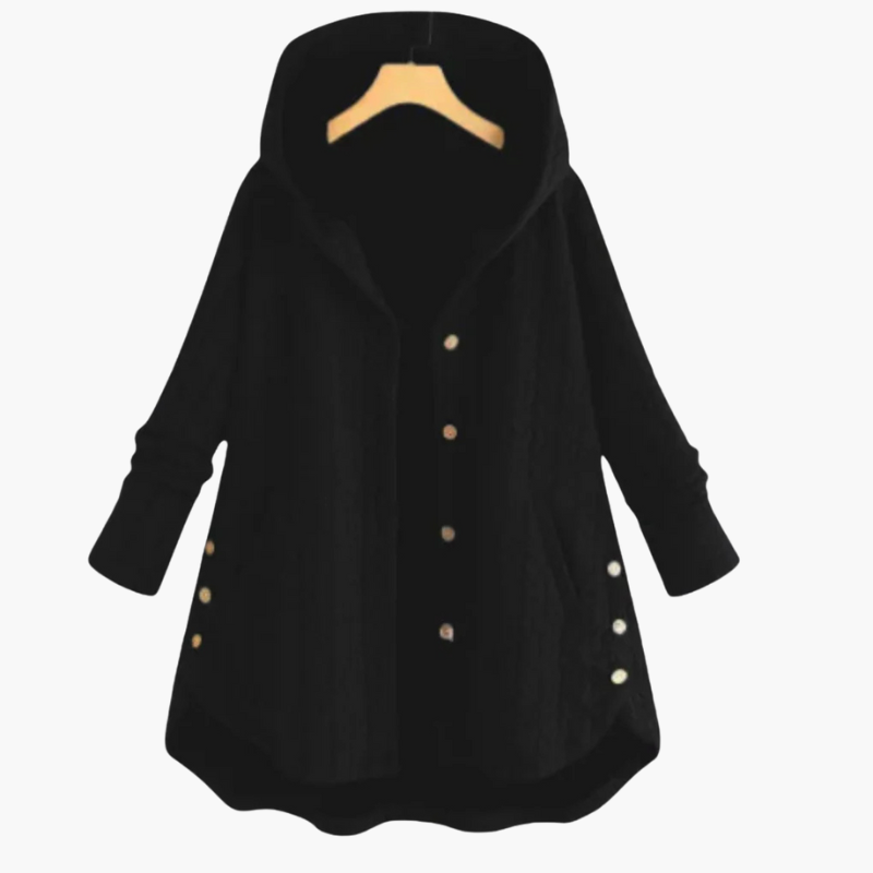 Women’s Classic Coat with Single-Breasted Closure and Lapels