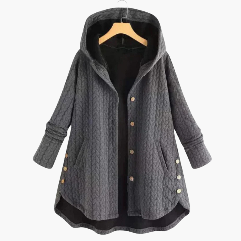 Women’s Classic Coat with Single-Breasted Closure and Lapels