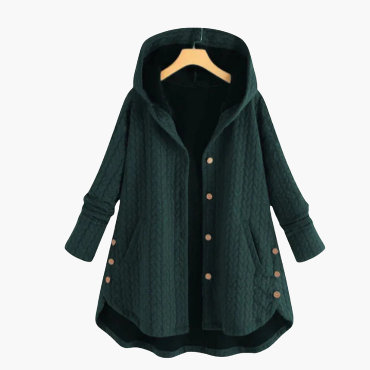 Women’s Classic Coat with Single-Breasted Closure and Lapels