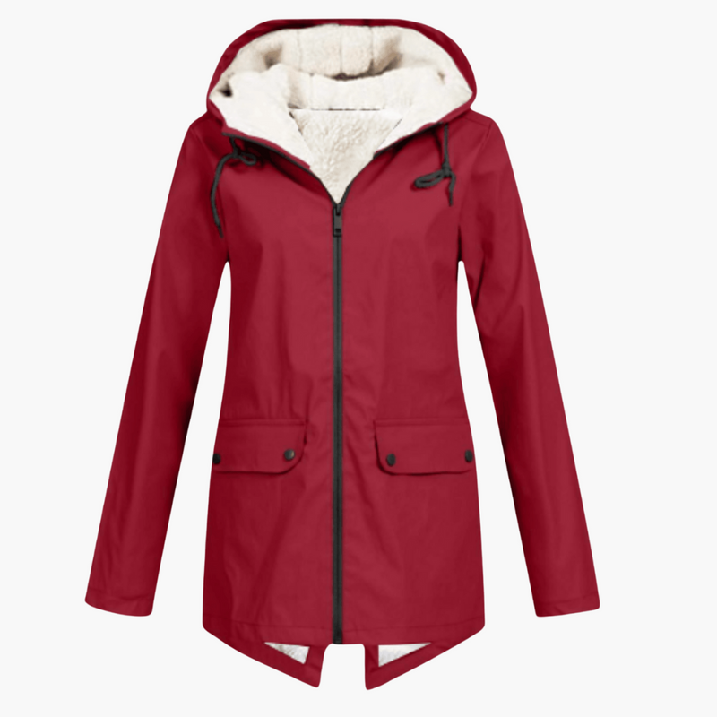 Women’s Hooded Winter Coat with Zip Front and Inner Lining