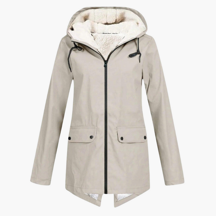 Women’s Hooded Winter Coat with Zip Front and Inner Lining