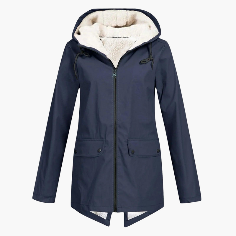 Women’s Hooded Winter Coat with Zip Front and Inner Lining