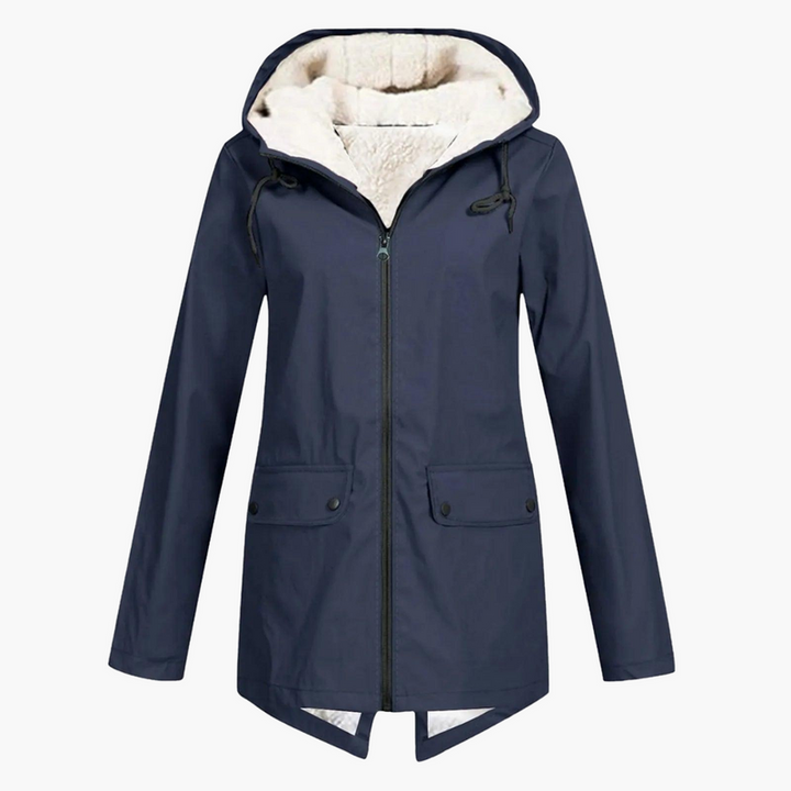 Women’s Hooded Winter Coat with Zip Front and Inner Lining