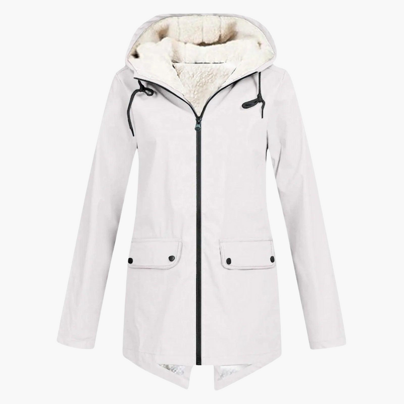 Women’s Hooded Winter Coat with Zip Front and Inner Lining