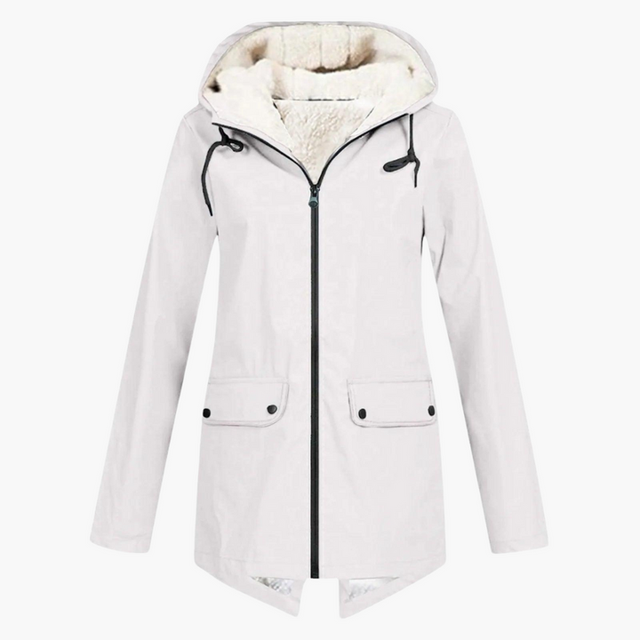 Women’s Hooded Winter Coat with Zip Front and Inner Lining