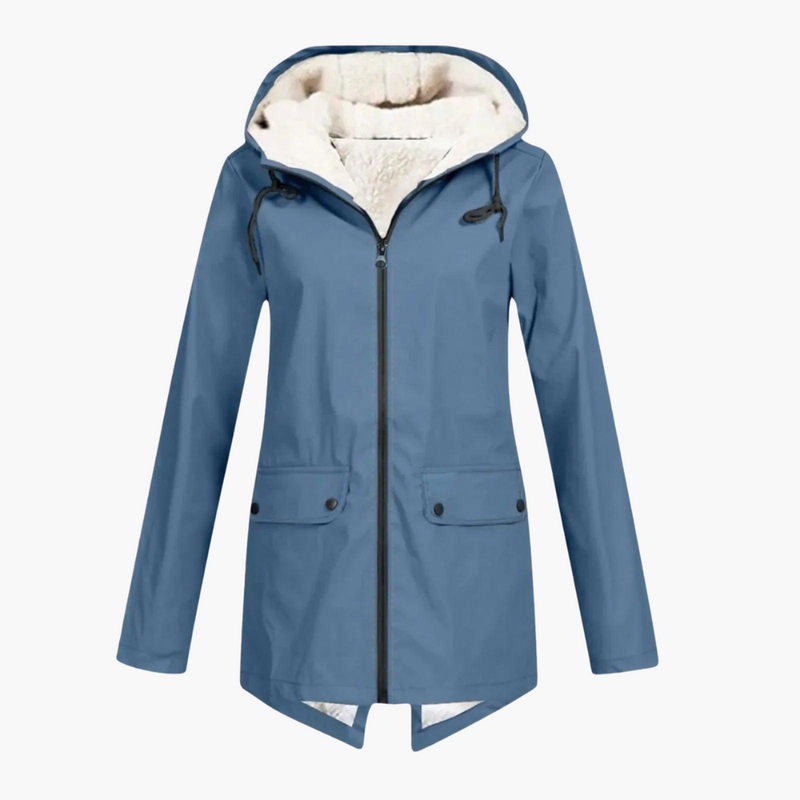 Women’s Hooded Winter Coat with Zip Front and Inner Lining