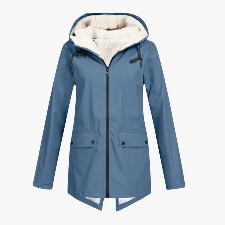 Women’s Hooded Winter Coat with Zip Front and Inner Lining