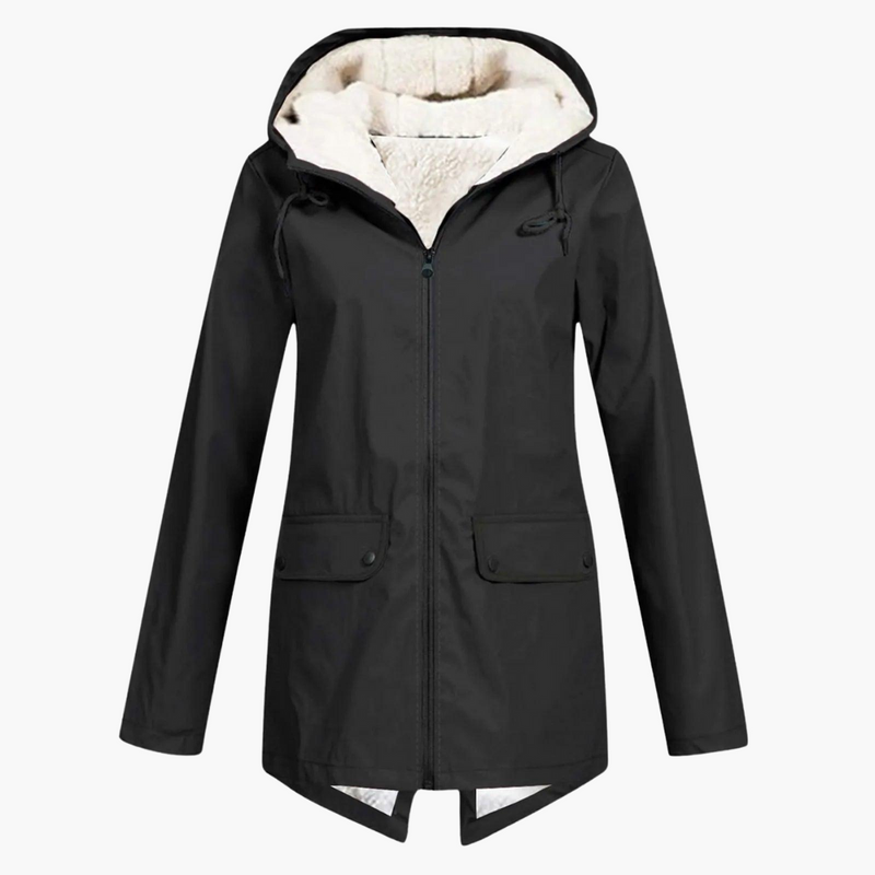 Women’s Hooded Winter Coat with Zip Front and Inner Lining