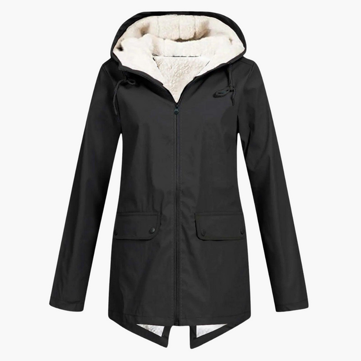 Women’s Hooded Winter Coat with Zip Front and Inner Lining