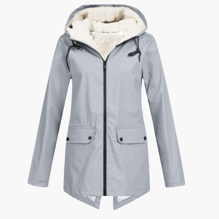 Women’s Hooded Winter Coat with Zip Front and Inner Lining