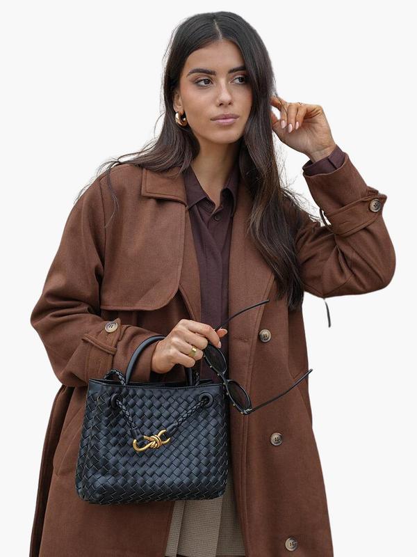 Women’s Long Trench Coat with Waist Belt