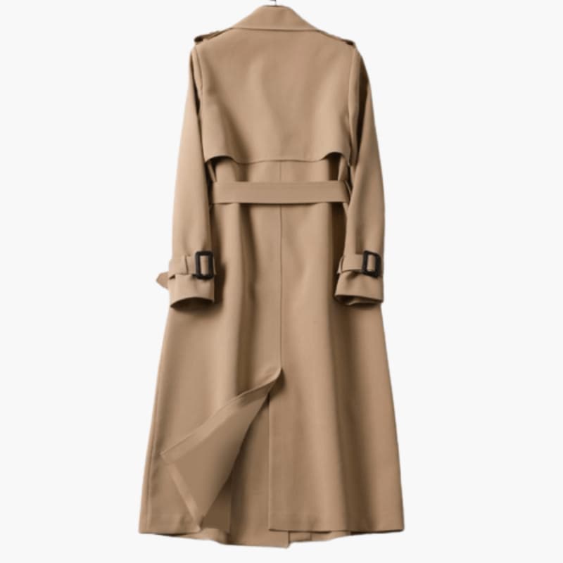 Women’s Trench Coat with Belted Waist and Button Closure