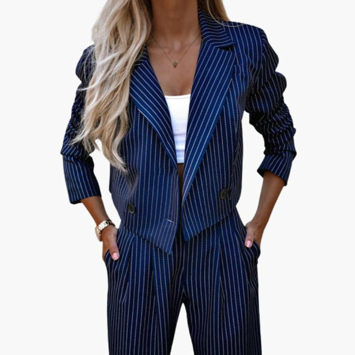 Women’s Two-Piece Suit with Long Sleeves and Matching Trousers
