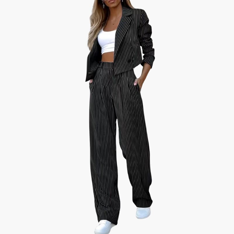Women’s Two-Piece Suit with Long Sleeves and Matching Trousers