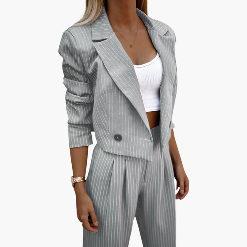 Women’s Two-Piece Suit with Long Sleeves and Matching Trousers