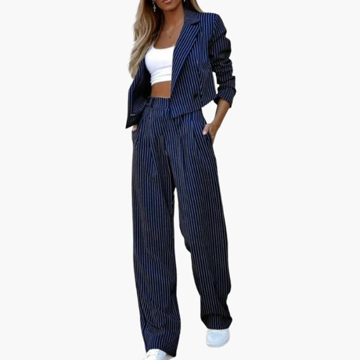 Women’s Two-Piece Suit with Long Sleeves and Matching Trousers