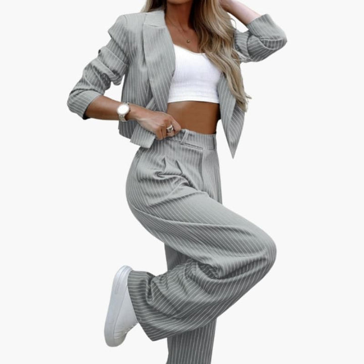 Women’s Two-Piece Suit with Long Sleeves and Matching Trousers